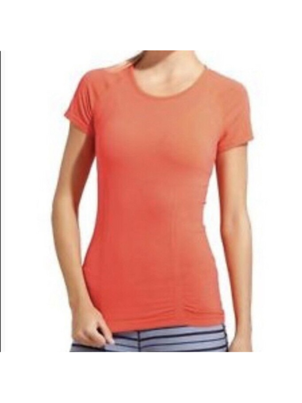 NWT Athleta Fastest Track Short Sleeve Crew Neck TEE Size Small coral Orange